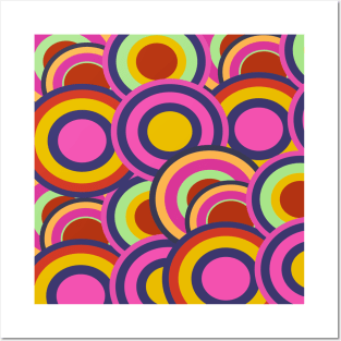 rainbow colors 1960s style abstract pattern Posters and Art